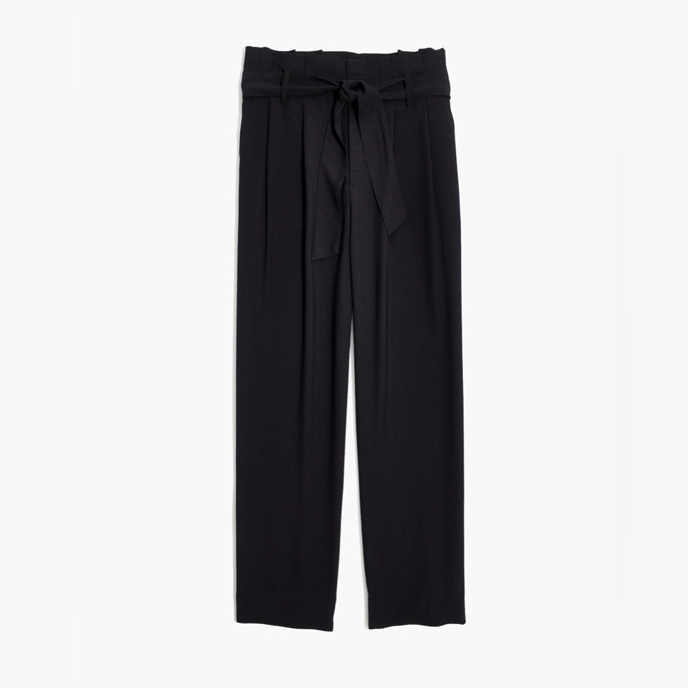 NWT Madewell Black Drapey Paperbag Dress Pants Women’s Size 4 – No Belt